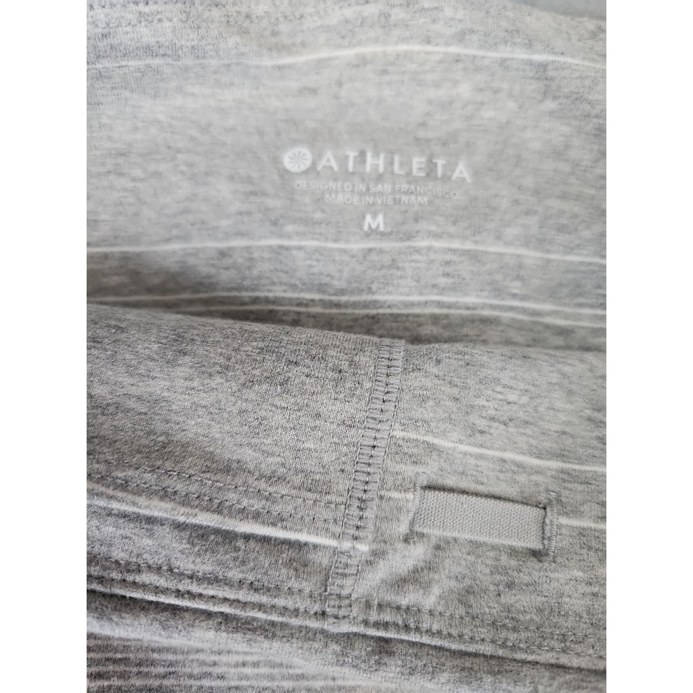 Athleta Size Medium Meditation Daybreak Gray Stripe Tight - Picture 3 of 8